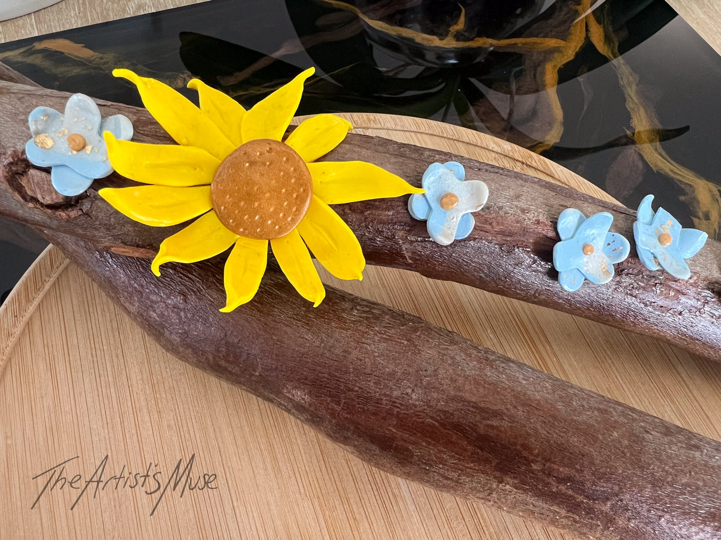 Timber Incense Holder with butterflies and flowers