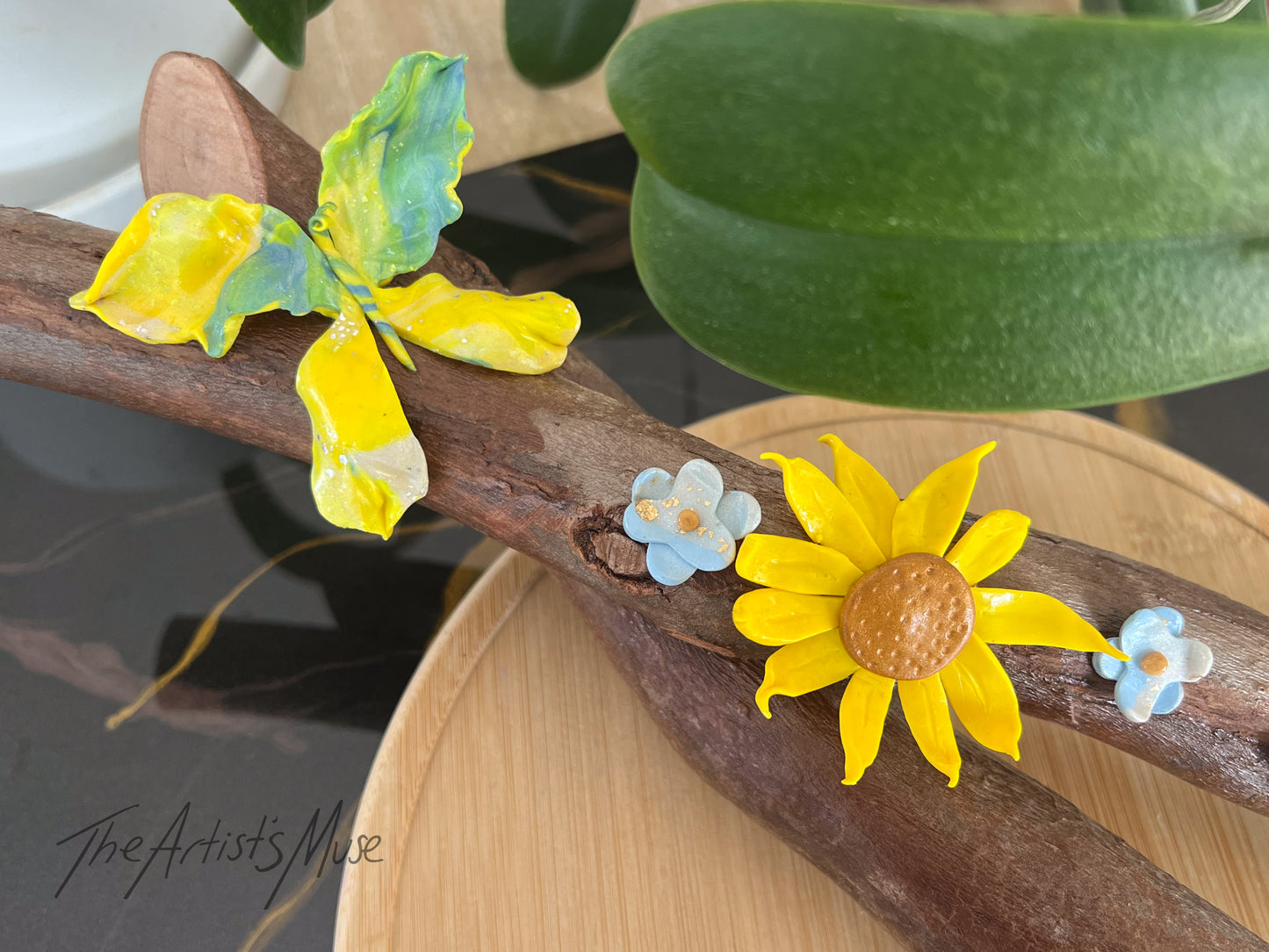 Timber Incense Holder with butterflies and flowers