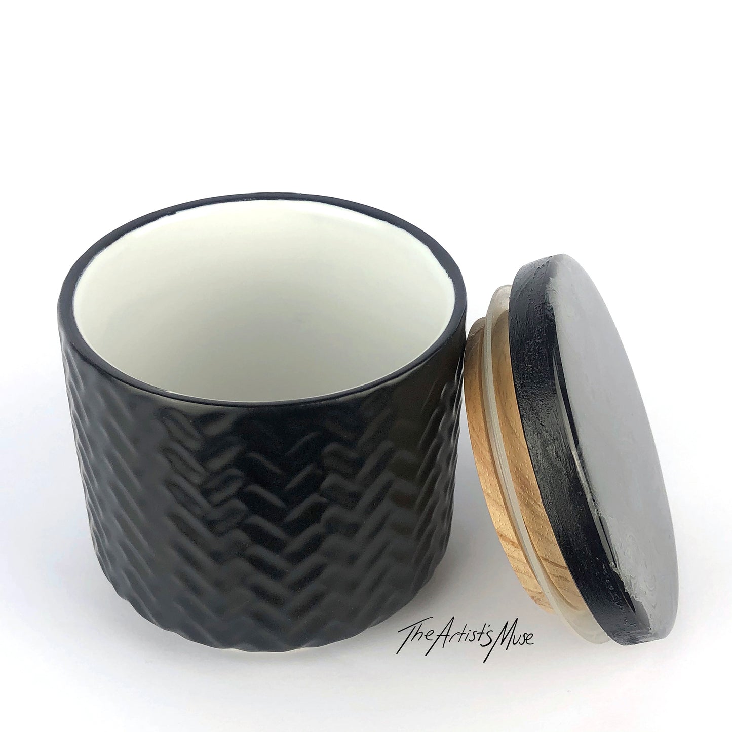 Small Jar- Black Jar with Black/Charcoal/Gold lid