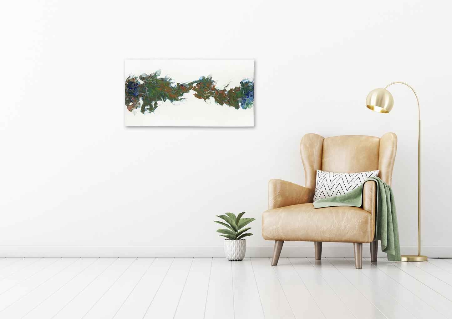 'Flame Dragons' 18x36 inch Deep edge acrylic on canvas