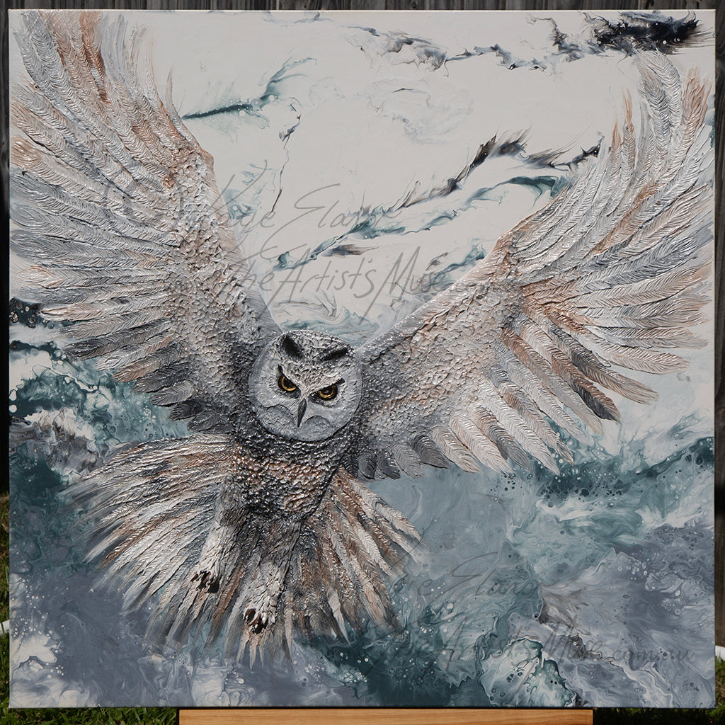 'Owl' 36x36 inch deep edge canvas