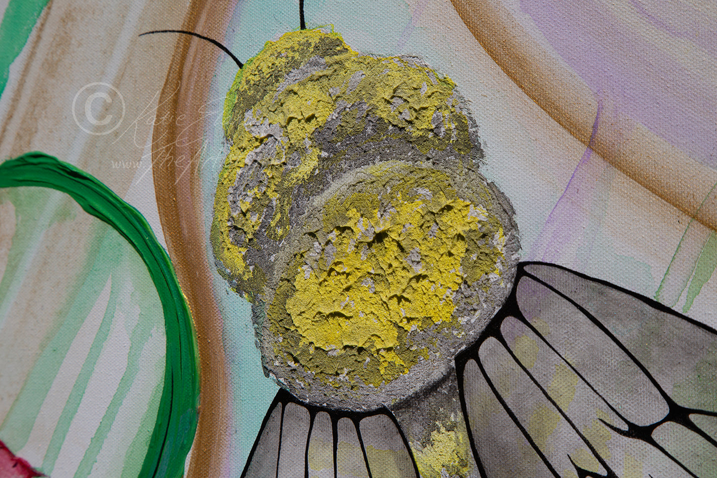'Bees of joy' 3 x 20x20 inch Hexagonal pieces