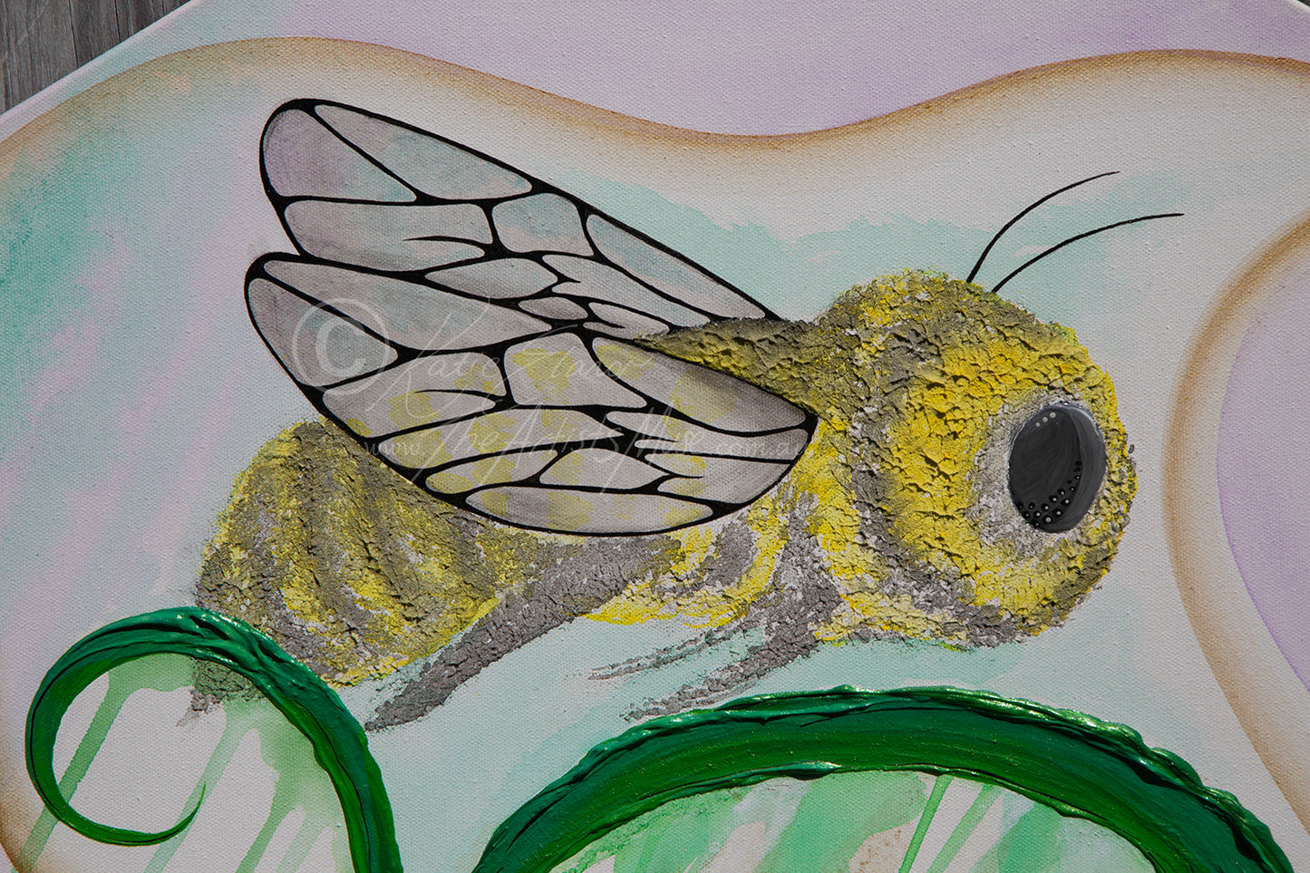 'Bees of joy' 3 x 20x20 inch Hexagonal pieces
