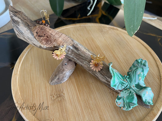 Natural timber Incense Holder with butterfly