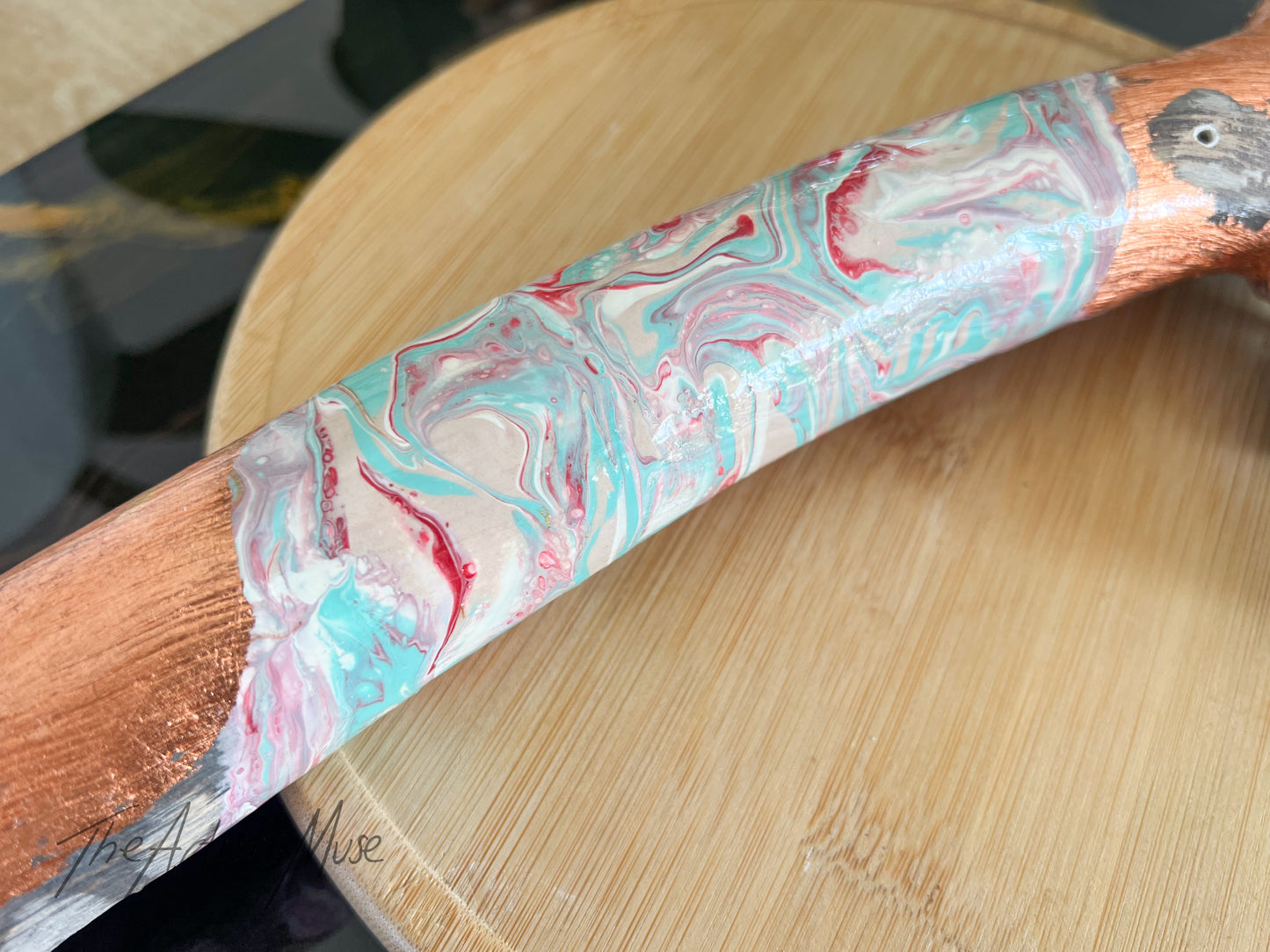 Natural timber Incense Holder with acrylic marble