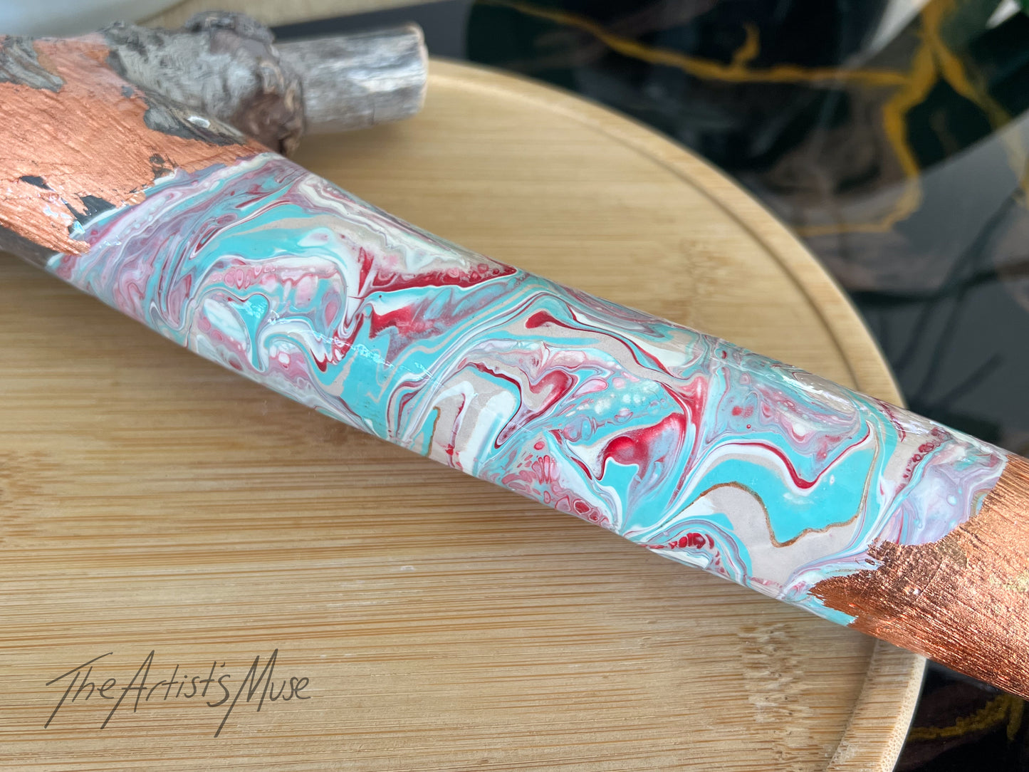 Natural timber Incense Holder with acrylic marble