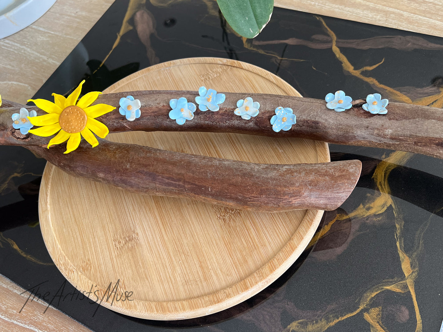 Timber Incense Holder with butterflies and flowers