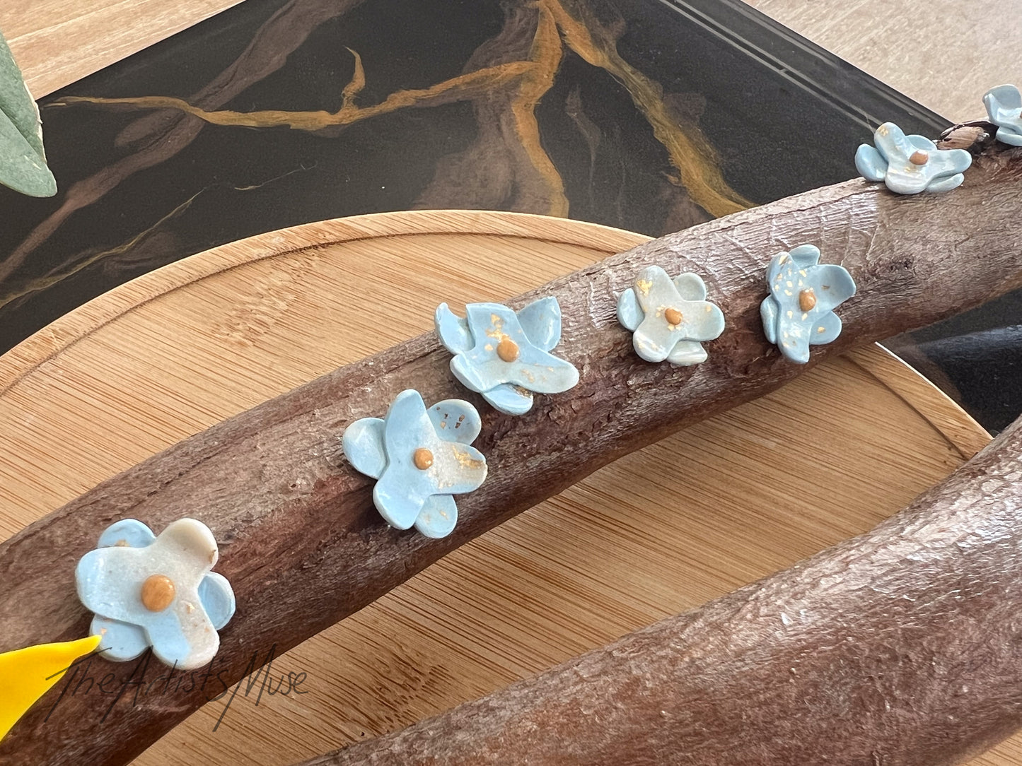 Timber Incense Holder with butterflies and flowers