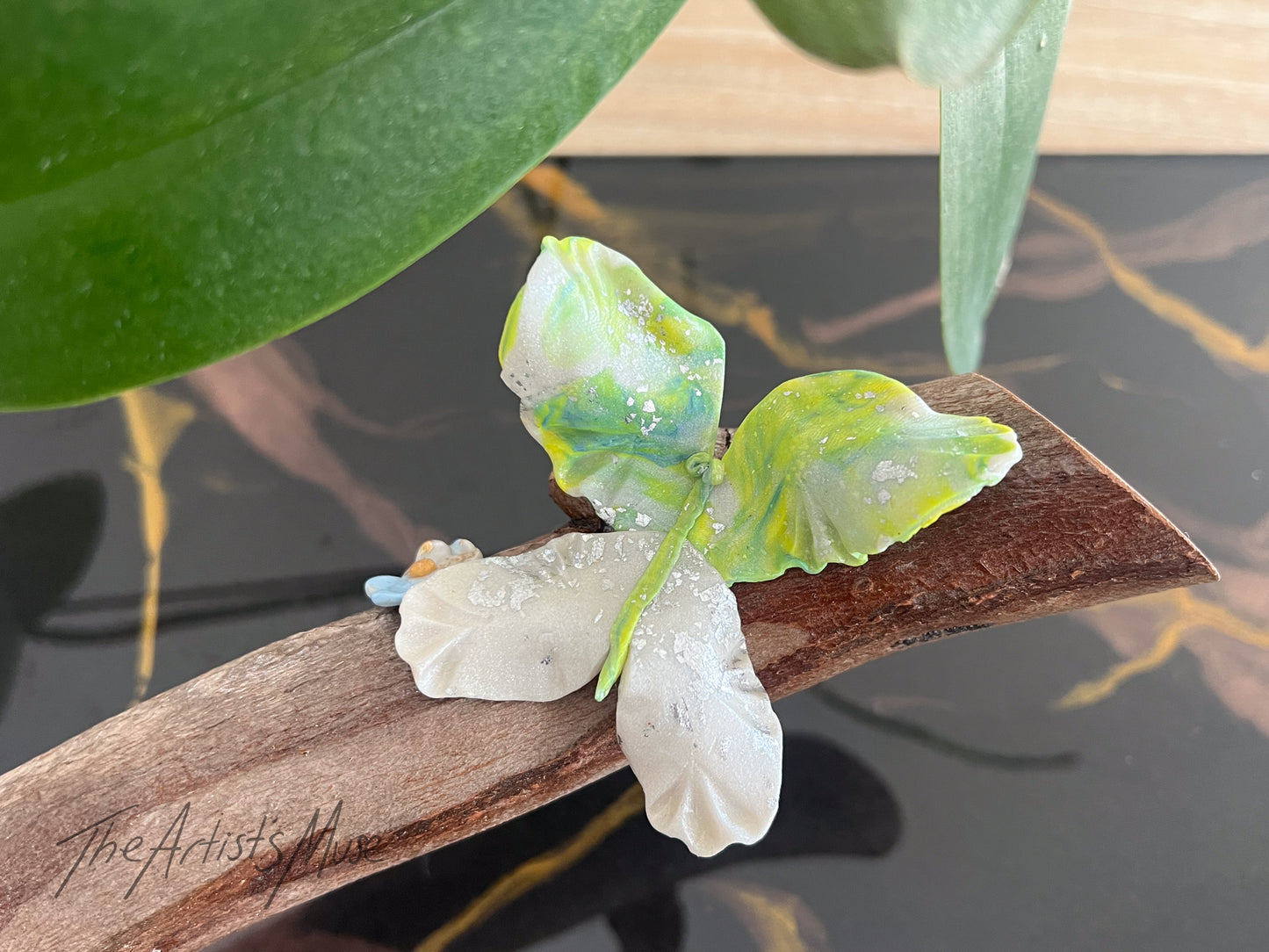 Timber Incense Holder with butterflies and flowers