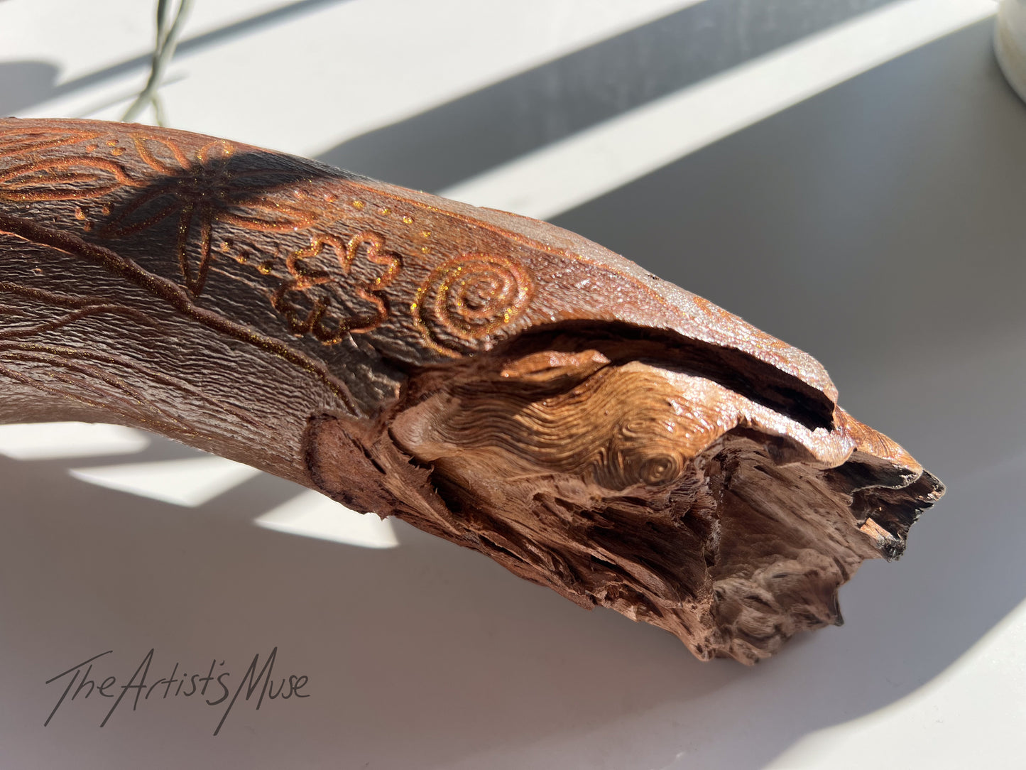 Timber Incense Holder with hand engraved design