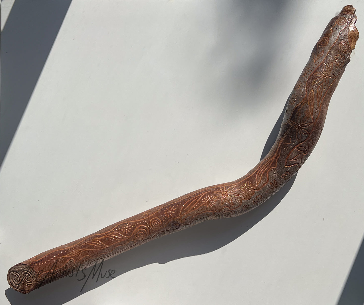 Timber Incense Holder with hand engraved design