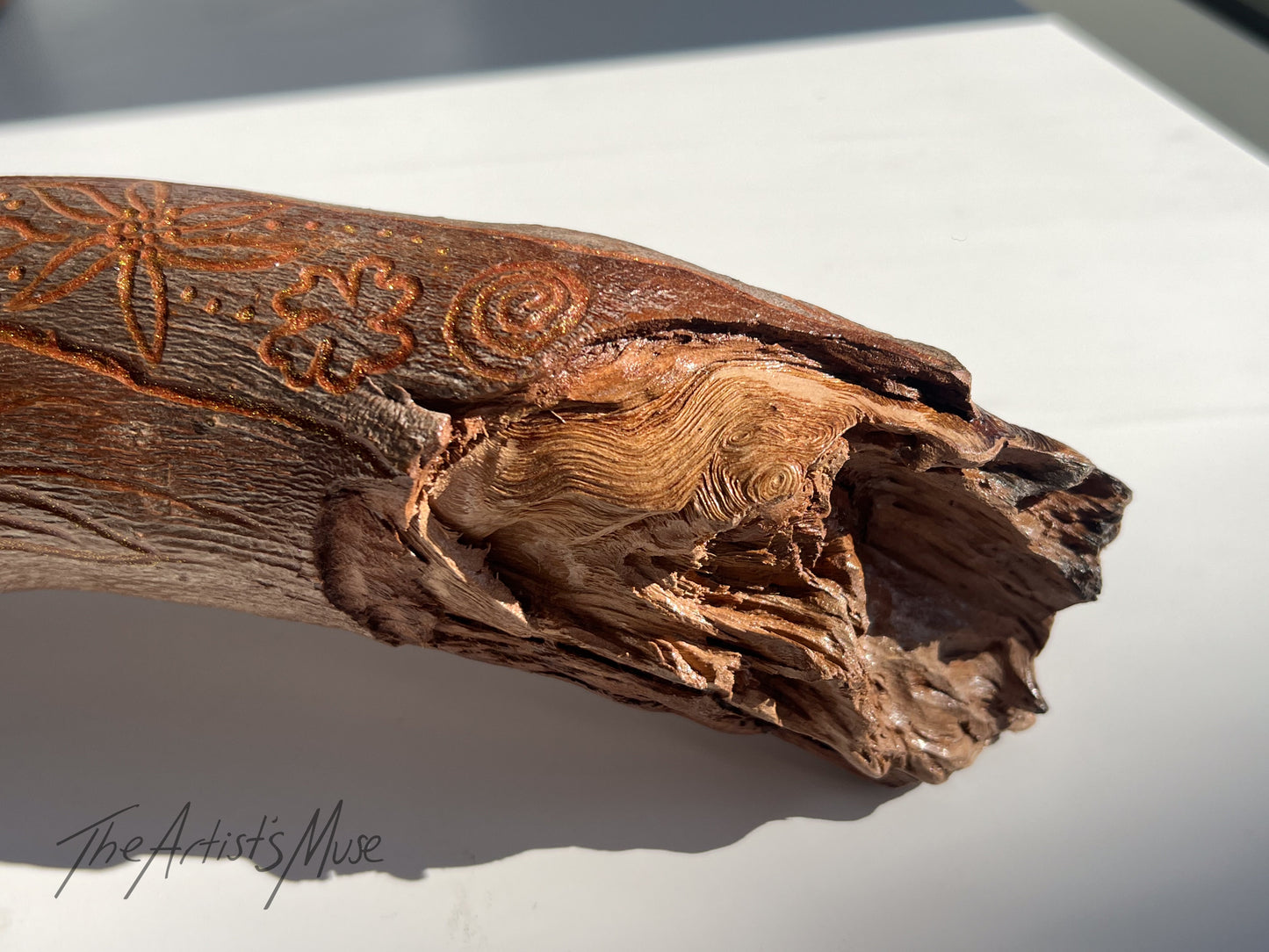 Timber Incense Holder with hand engraved design
