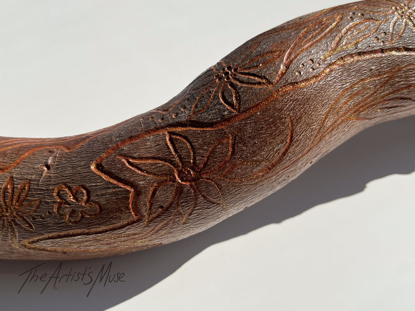 Timber Incense Holder with hand engraved design