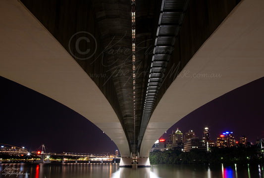 Symmetry under the Sir Leo Hielscher Bridge (0950) Canvas Prints