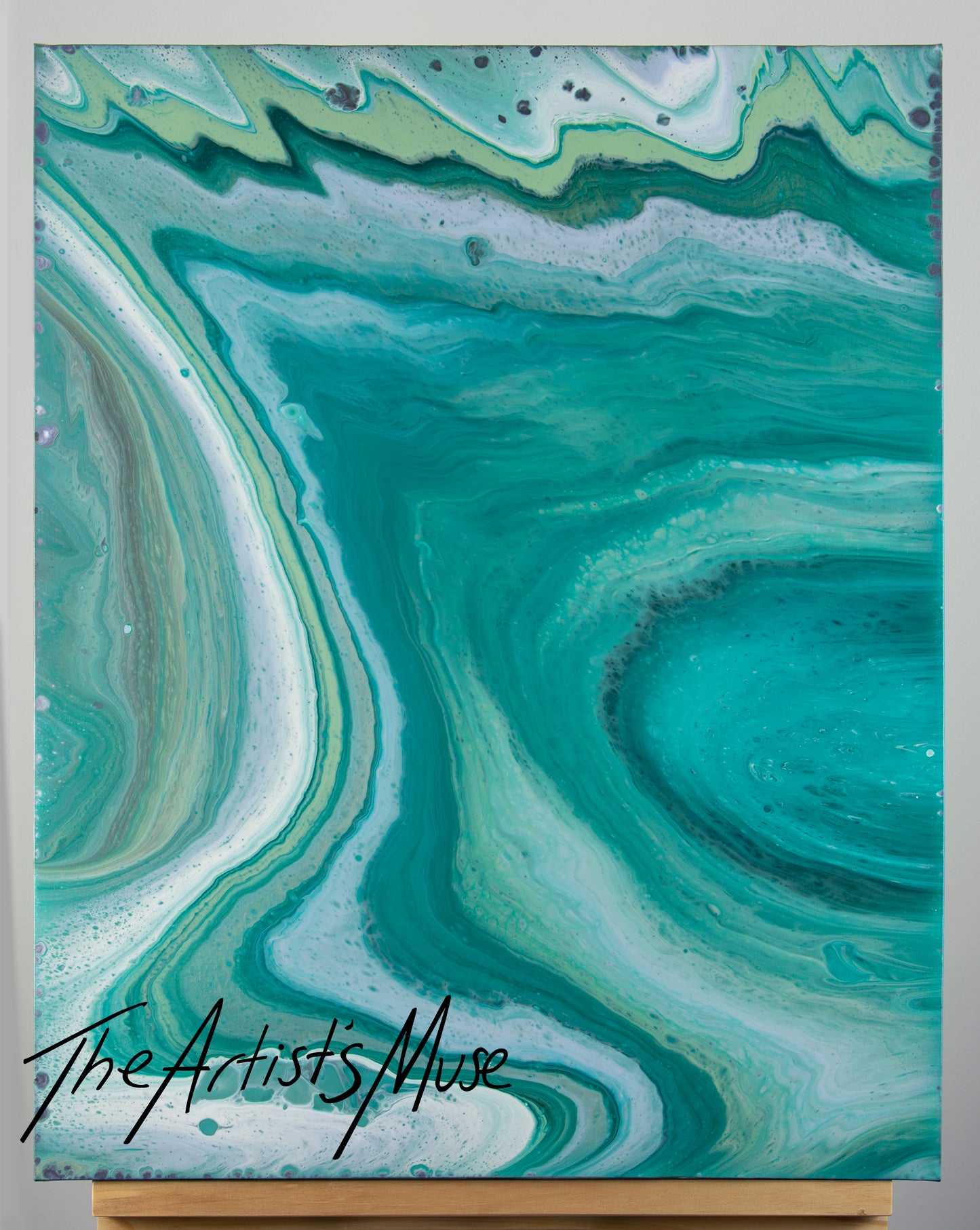 SOLD 'Malachite Healer' 24x30 inch deep edge Acrylic on canvas