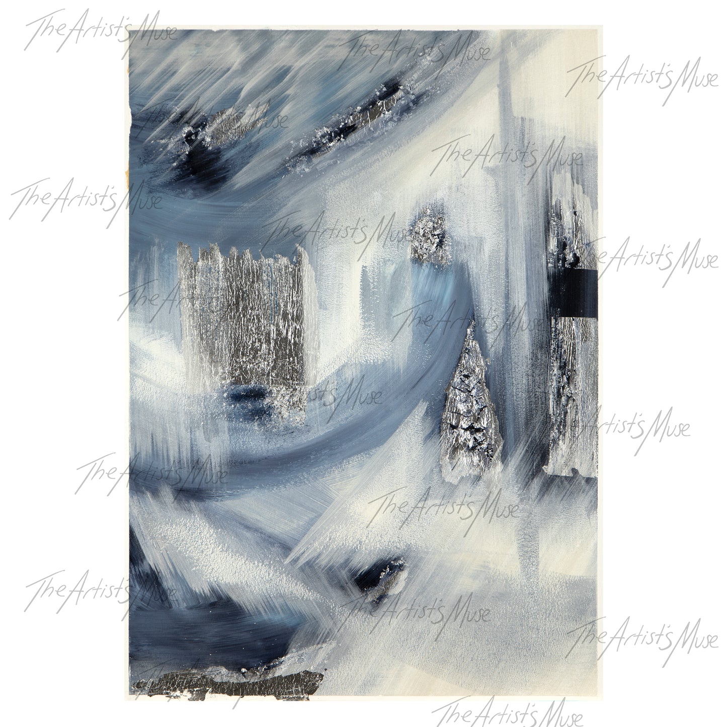 'To Wander' Media paper Silver leaf (unframed)