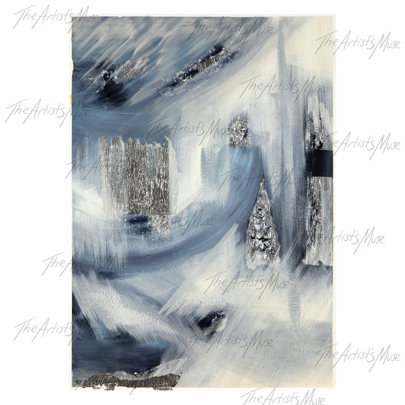 'To Wander' Media paper Silver leaf (unframed)