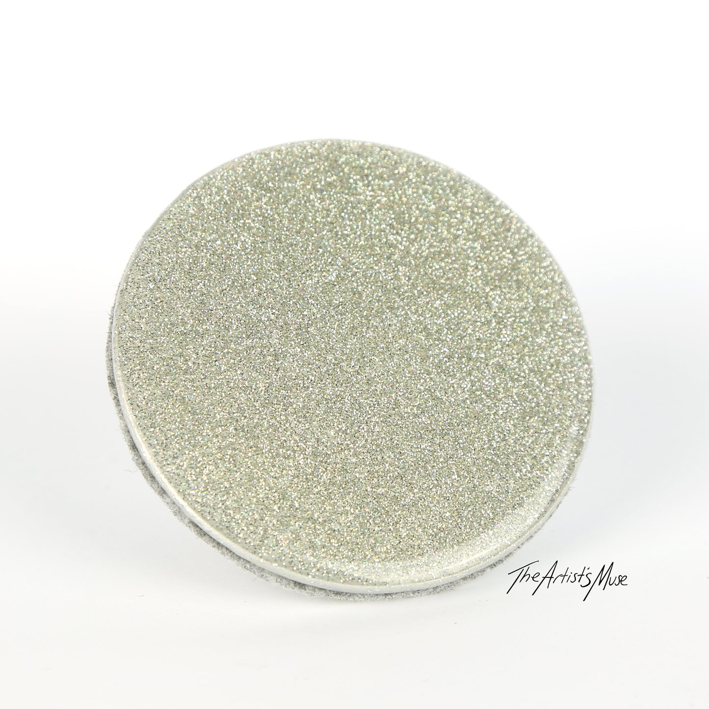 Resin Coaster- 1x Silver Glitter