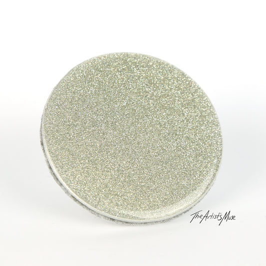Resin Coaster- 1x Silver Glitter