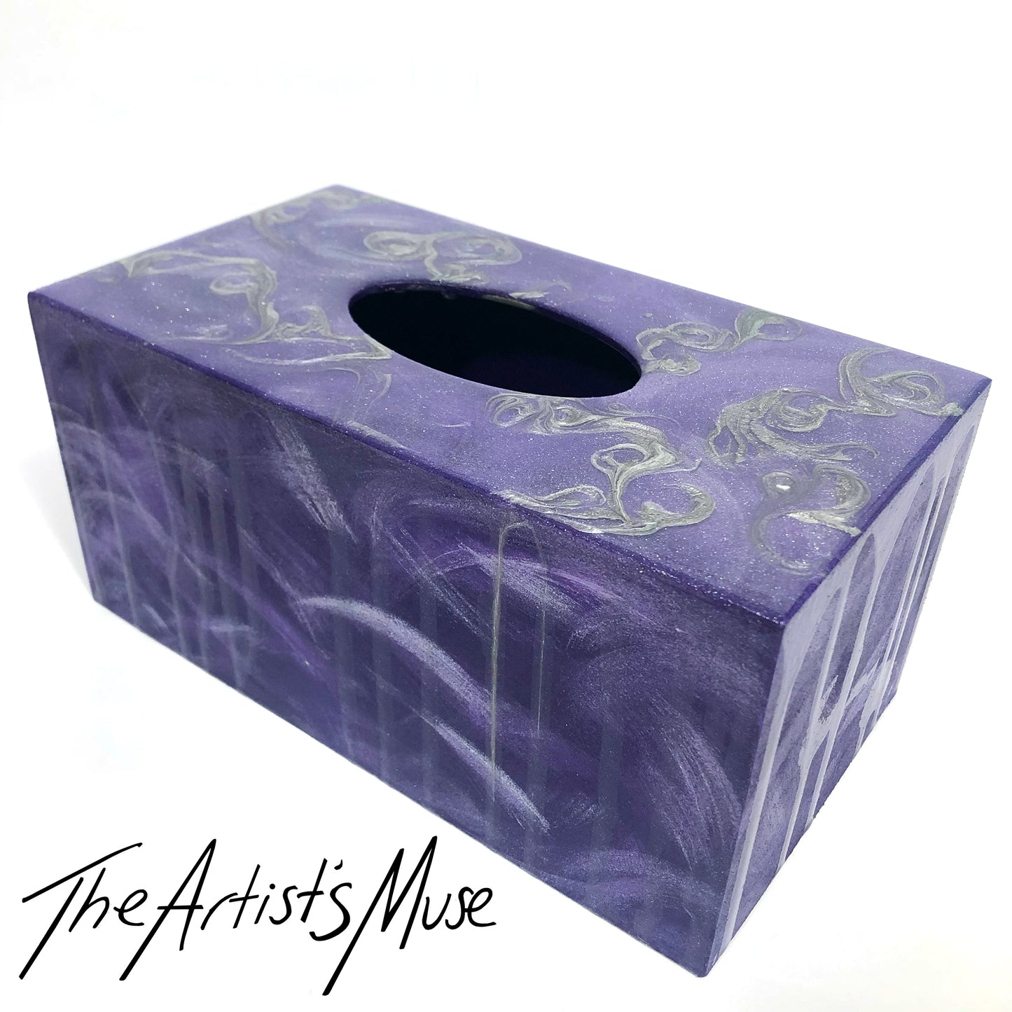 Tissue Box Cover- Amethyst purple metallic- SOLD