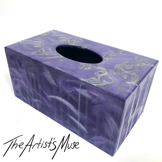 Tissue Box Cover- Amethyst purple metallic- SOLD