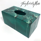 Tissue Box Cover- Pthalo green metallic