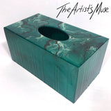 Tissue Box Cover- Pthalo green metallic