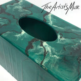 Tissue Box Cover- Pthalo green metallic