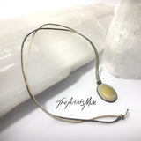 Resin Pendant Necklace- Warm white and gold resin design