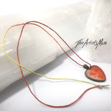 Resin Pendant Necklace- Orange and pearl white resin resign