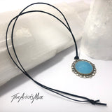 SOLD Resin Pendant Necklace- Sky Blue resin design