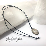 Resin Pendant Necklace- Soft brown and warm white resin design