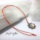 Pendant Necklace- Gold glitter and holographic stars resin with glass dome finish