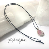 Resin Pendant Necklace- Soft pink, deep pink and silver resin design