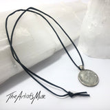 Resin Pendant Necklace- Silver and warm white resin design