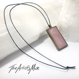 Resin Pendant Necklace- Iridescent dusty pink resin design. SOLD