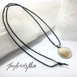 Resin Pendant Necklace- Warm white and gold glitter resin design
