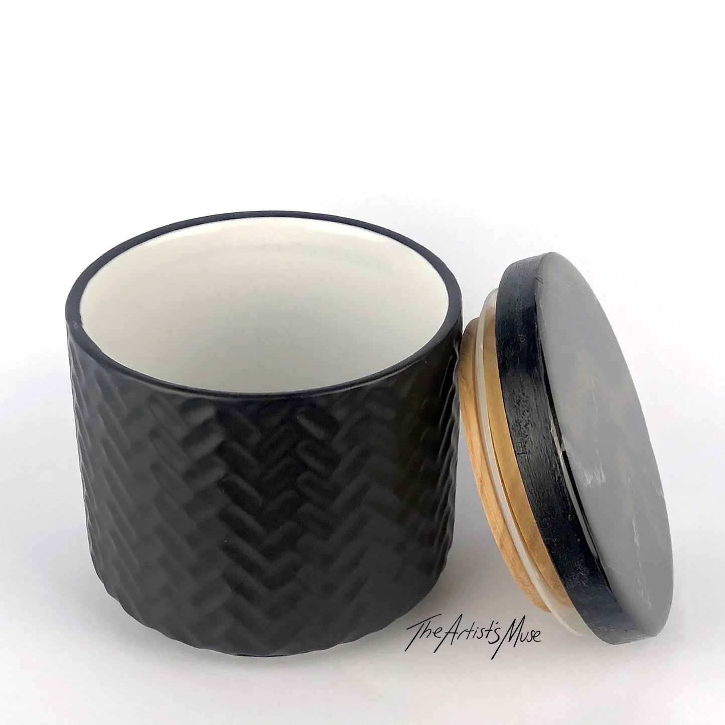 Small Jar- Black Jar with Black/Gold/white lid