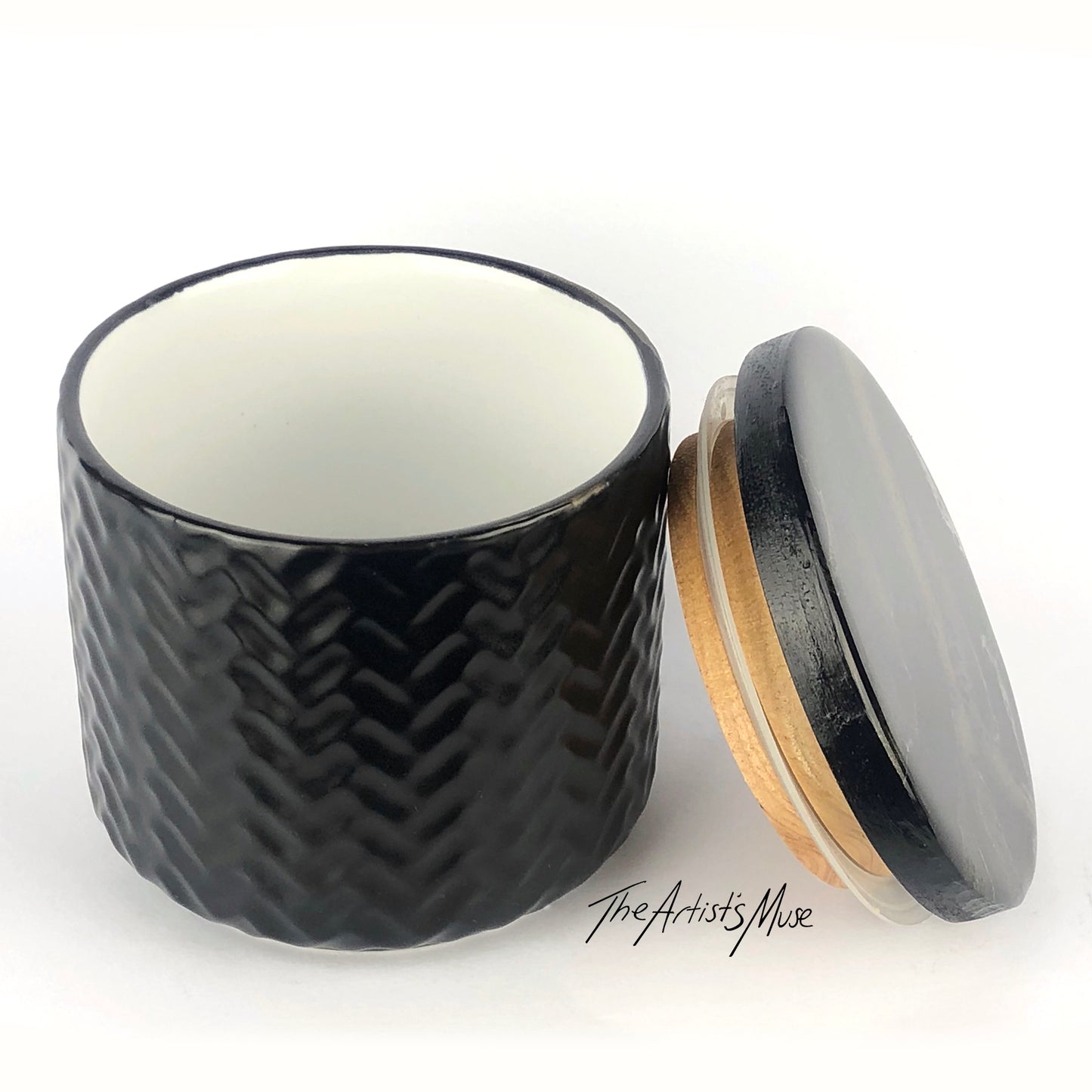 Small Jar- Black Jar with Black/Gold/white lid