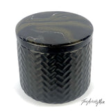 Small Jar- Black Jar with Black/Gold/white lid