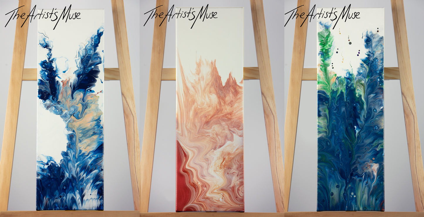 'Rise' 8x24 inch Triptych deep edge canvas series