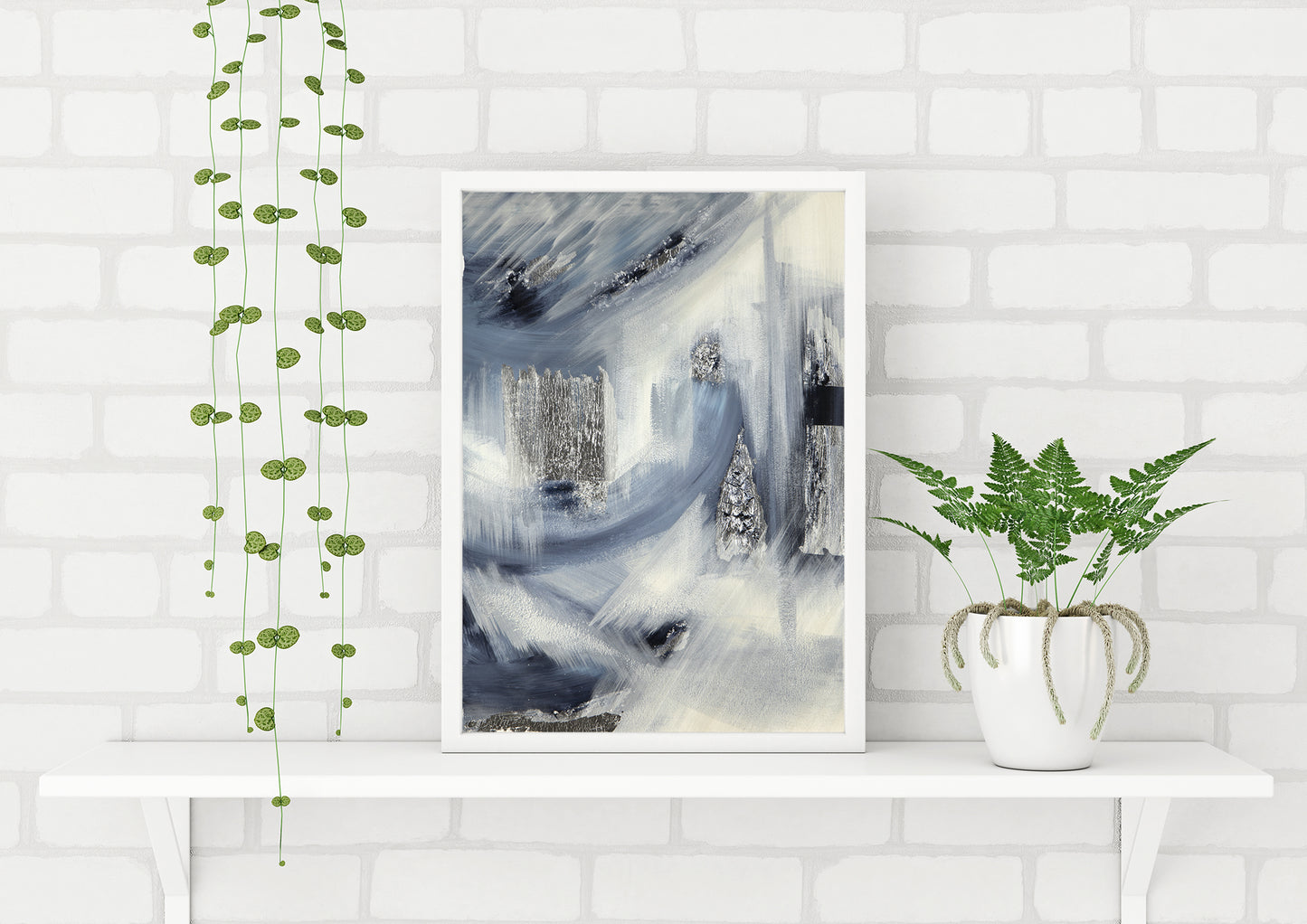 'To Wander' Media paper Silver leaf (unframed)