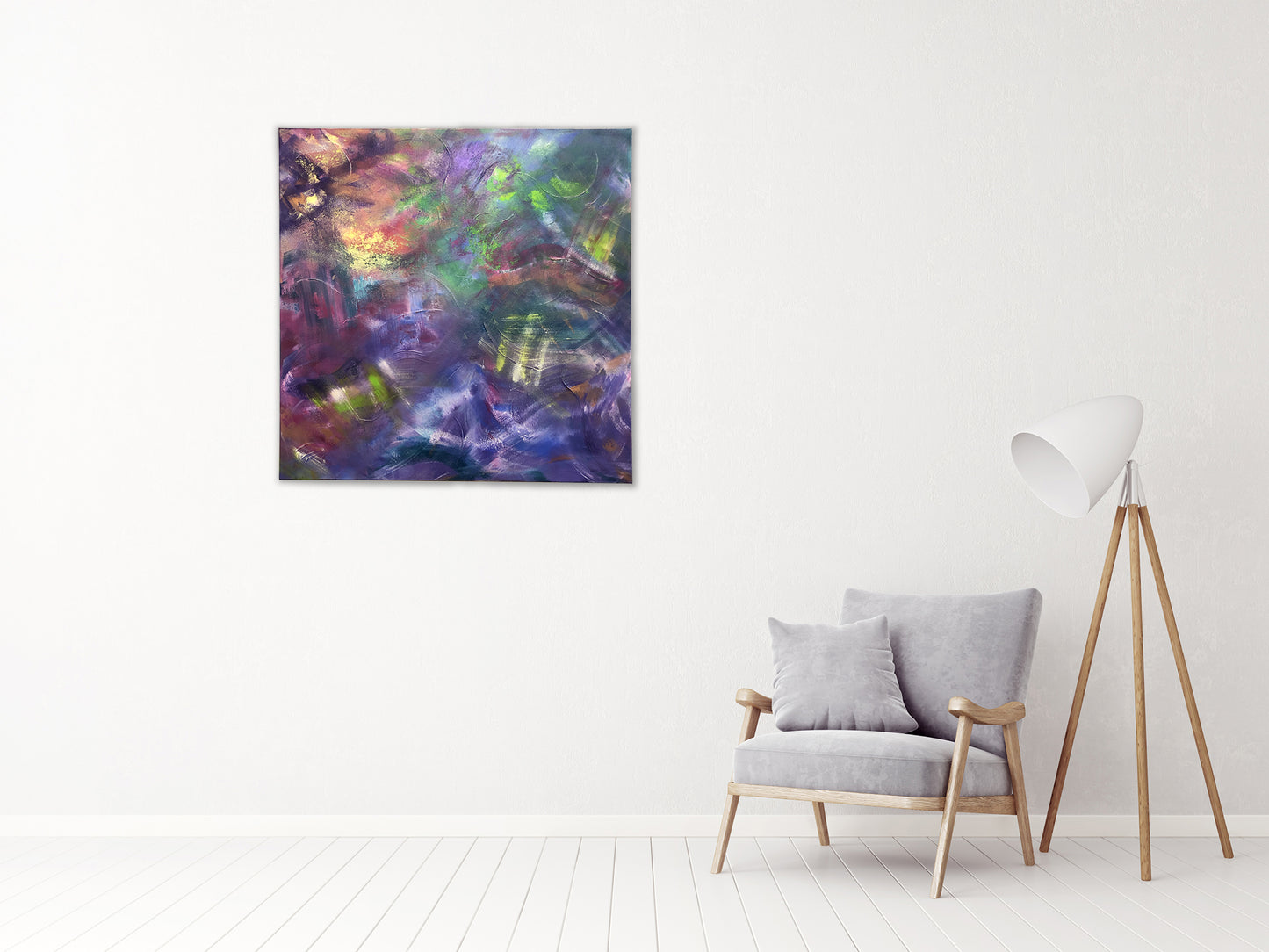 'Vortex' 36x36 inch deep edge Acrylic on canvas